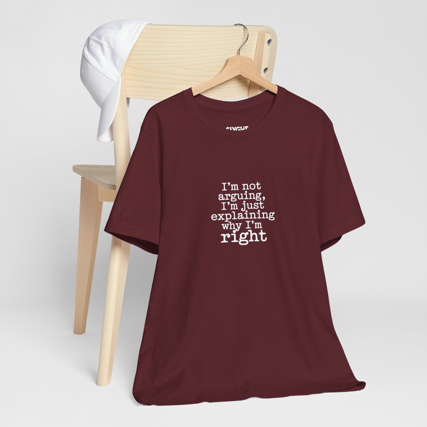 "I'm Not Arguing" Classic Tee – Where Wit Meets Wardrobe -color - Maroon - available in USA