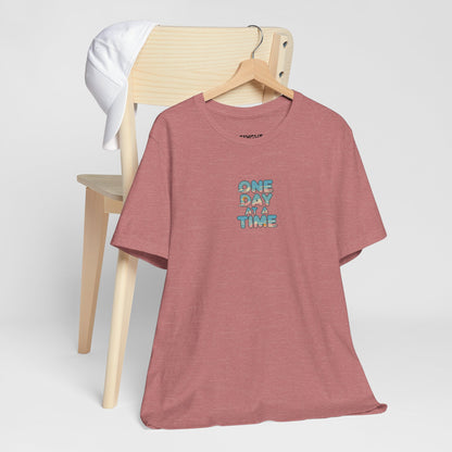 "One Day at a Time" Classic Tee – Your Daily Dose of Calm in Cotton -color - Heather Mauve - available in USA