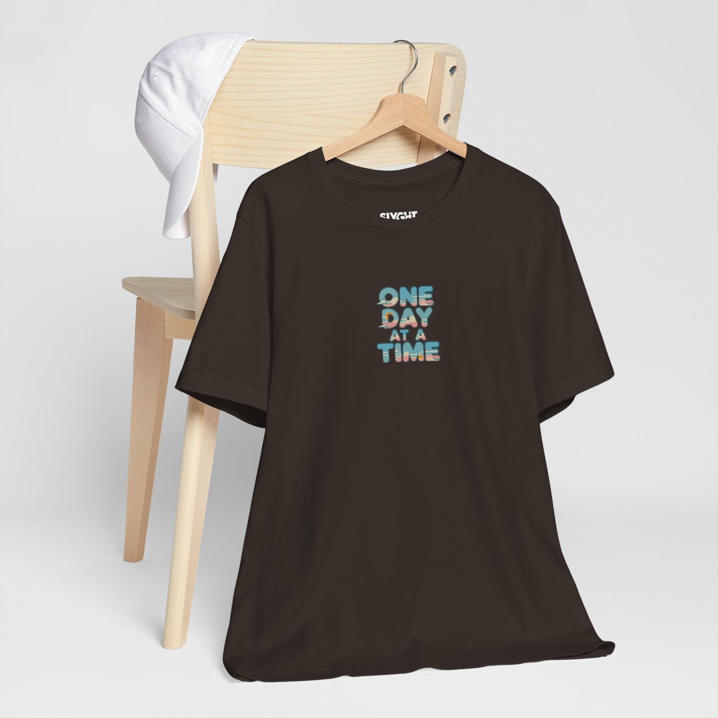 "One Day at a Time" Classic Tee – Your Daily Dose of Calm in Cotton -color - Brown - available in USA