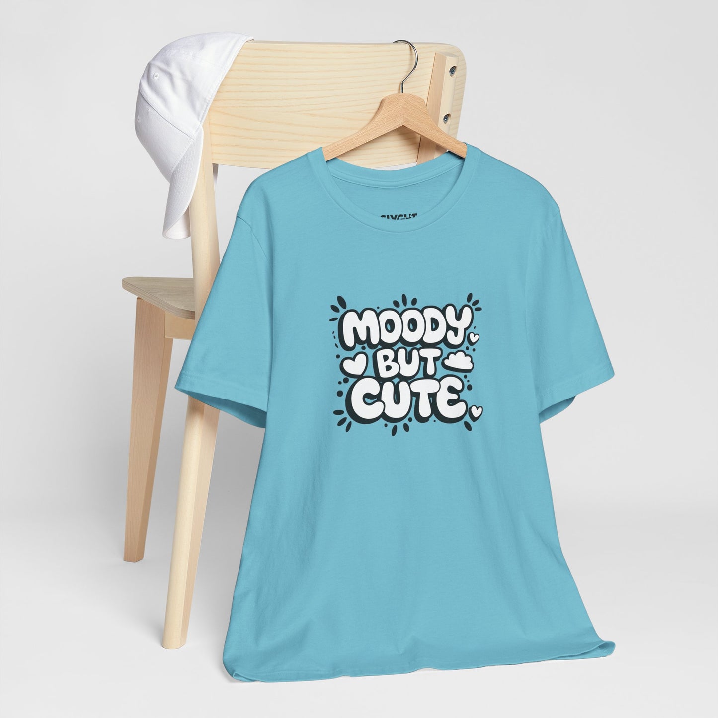 "Moody but Cute" Classic Tee – Because Why Choose? -color - Turquoise - available in USA