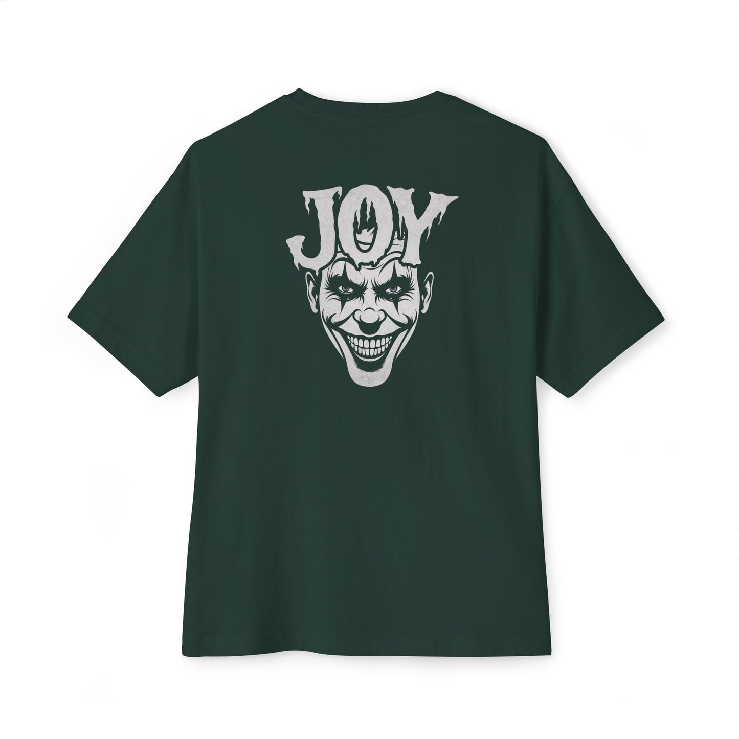 "Twisted Joy" Oversized Boxy Tee – Where Playful Meets Sinister -color - Forest - available in USA