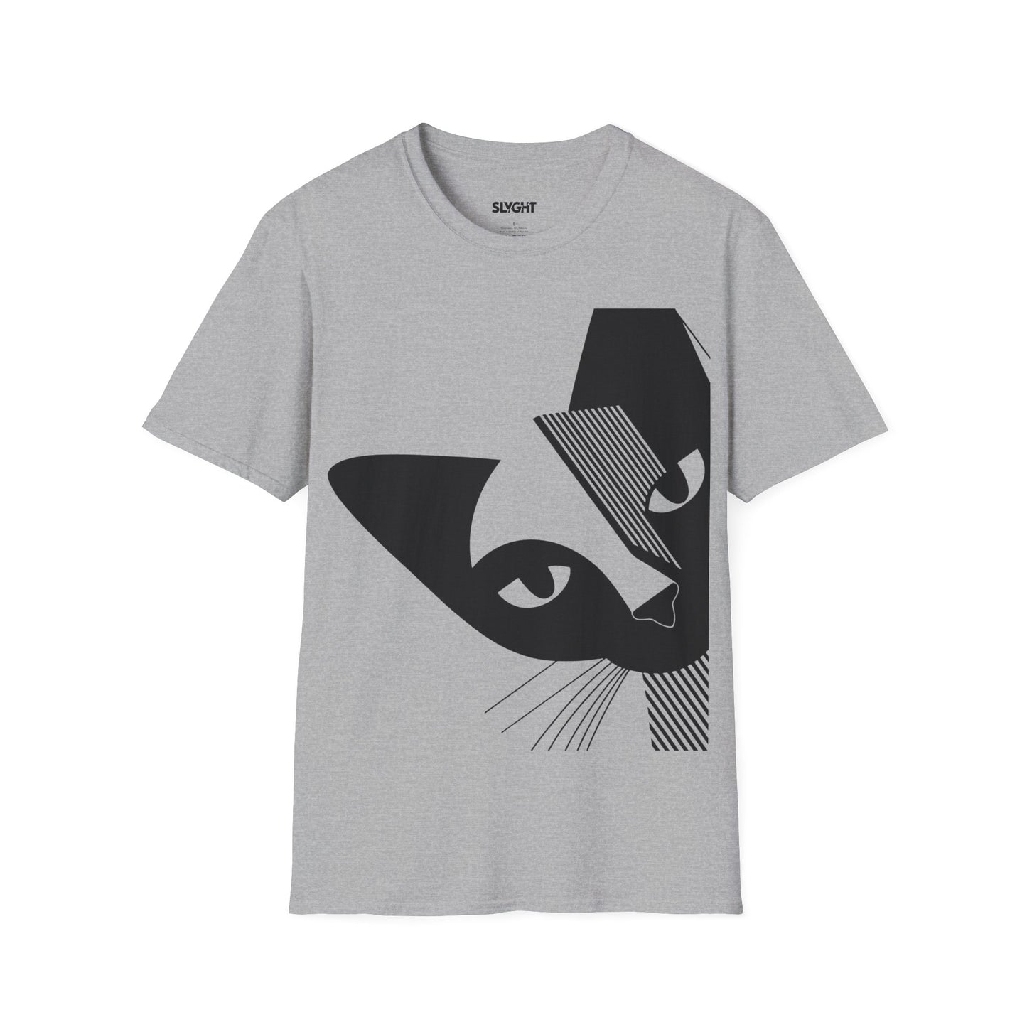 "Abstract Cat" Classic Unisex Tee – Sleek, Simple, and Seriously Cool -color - Sport Grey - available in USA