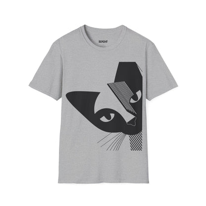 "Abstract Cat" Classic Unisex Tee – Sleek, Simple, and Seriously Cool -color - Sport Grey - available in USA