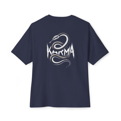 "KARMA" Oversized Boxy Tee – Strike with Style -color - Navy - available in USA