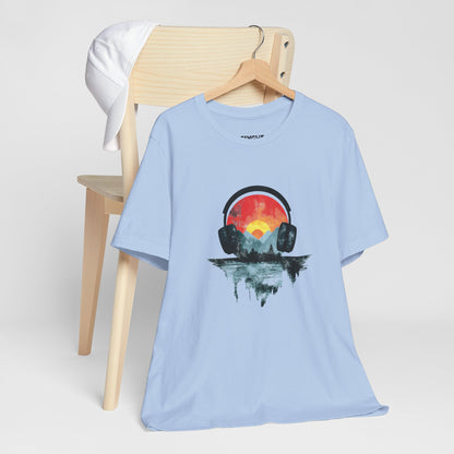 "Vinyl Vibes" Retro Unisex Tee – Feel the Beat, Look the Part -color - Baby Blue - available in USA