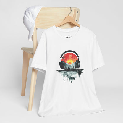 "Vinyl Vibes" Retro Unisex Tee – Feel the Beat, Look the Part -color - White - available in USA