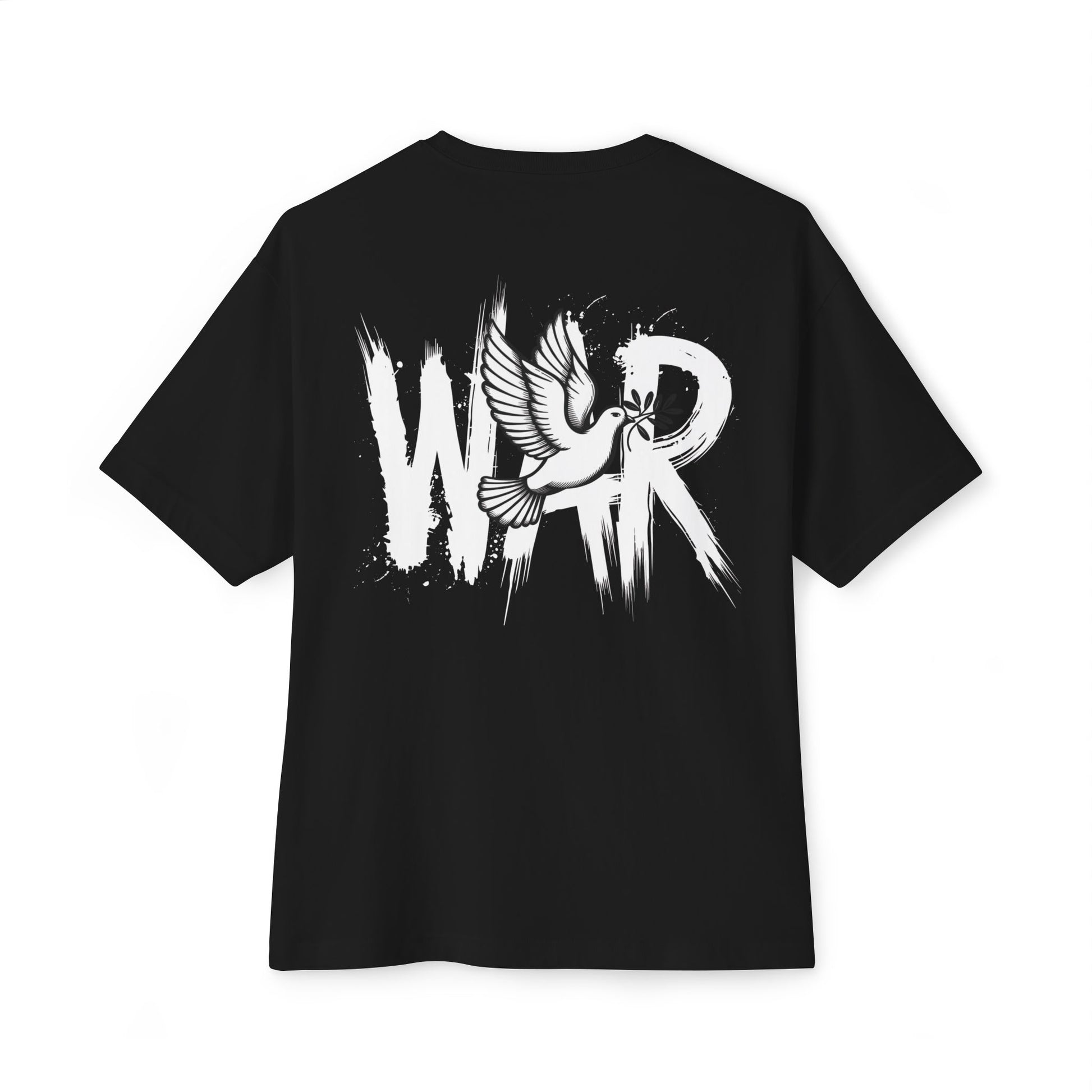 "War & Peace" Oversized Boxy Tee – Balance Chaos with Grace -color - Black - available in USA