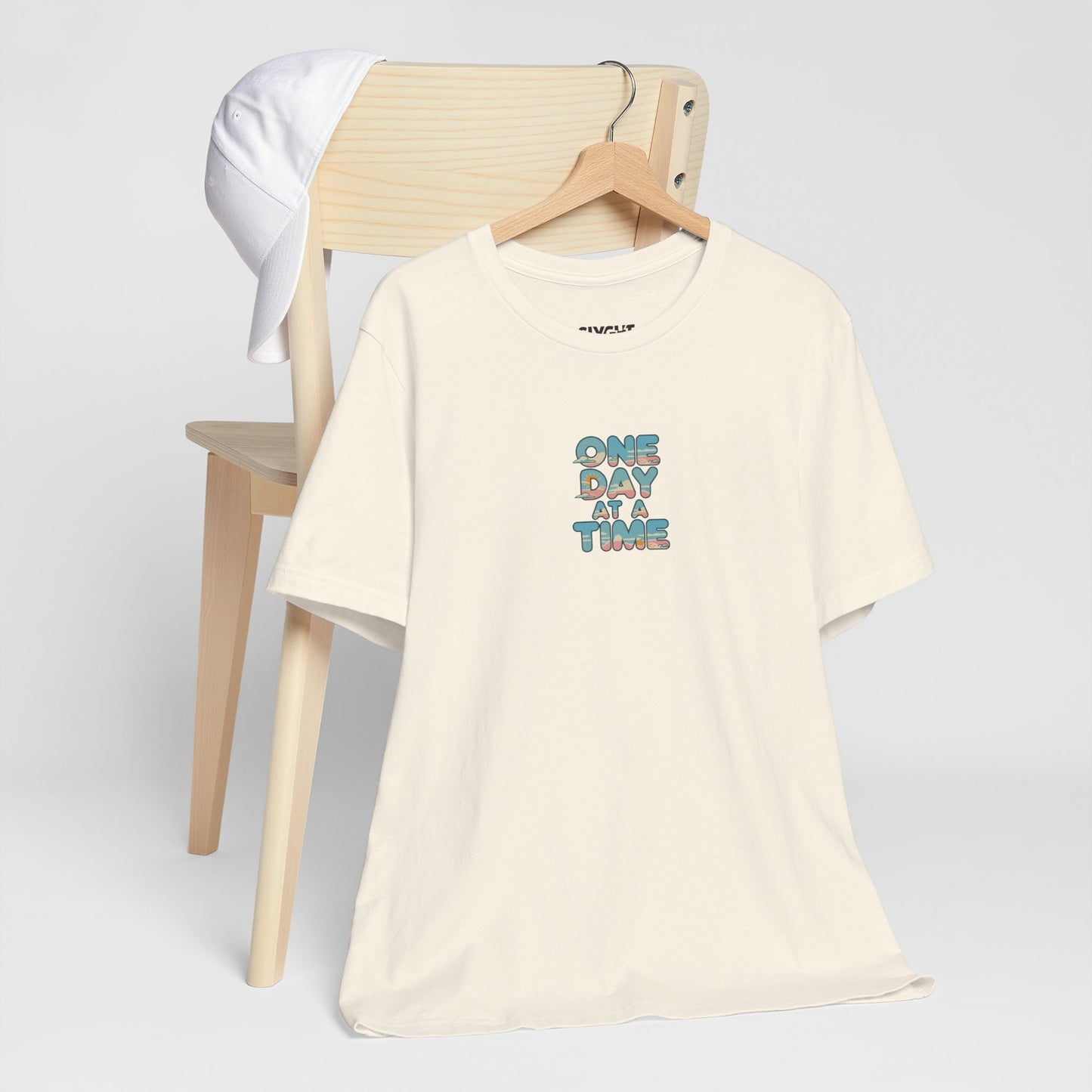 "One Day at a Time" Classic Tee – Your Daily Dose of Calm in Cotton -color - Natural - available in USA