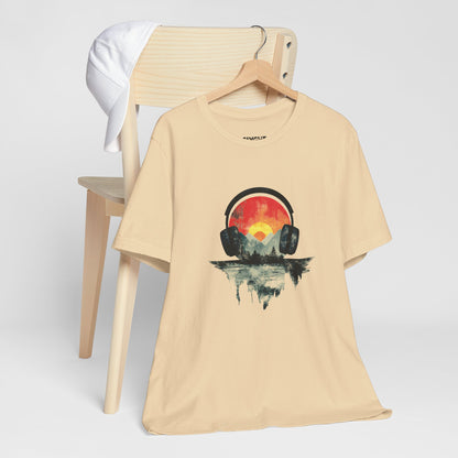 "Vinyl Vibes" Retro Unisex Tee – Feel the Beat, Look the Part -color - Soft Cream - available in USA