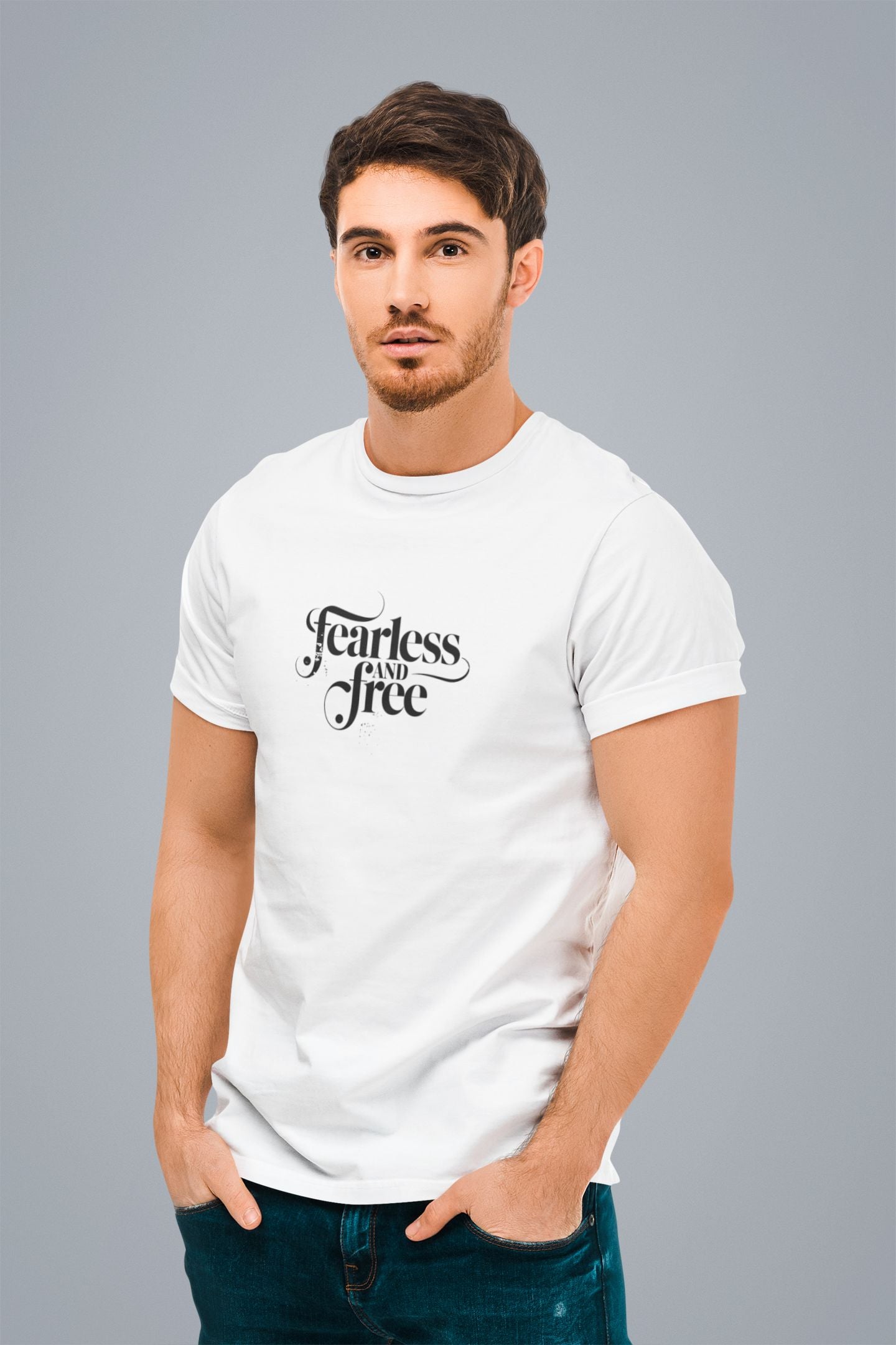 "Fearless and Free" Unisex Jersey Tee – Minimalist Power, Maximum Comfort -color - - available in USA