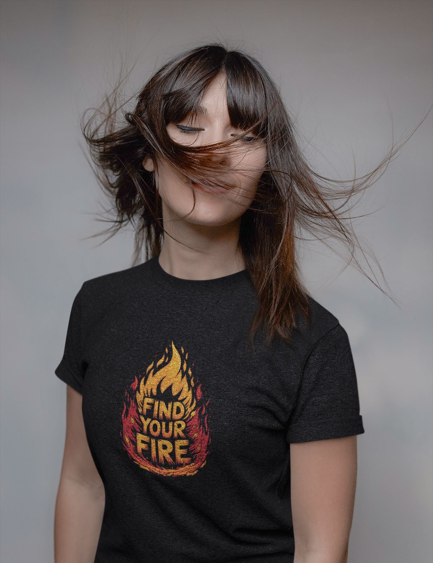 "Find Your Fire" Fiery Graphic Tee – Ignite Your Passion in Style -color - - available in USA