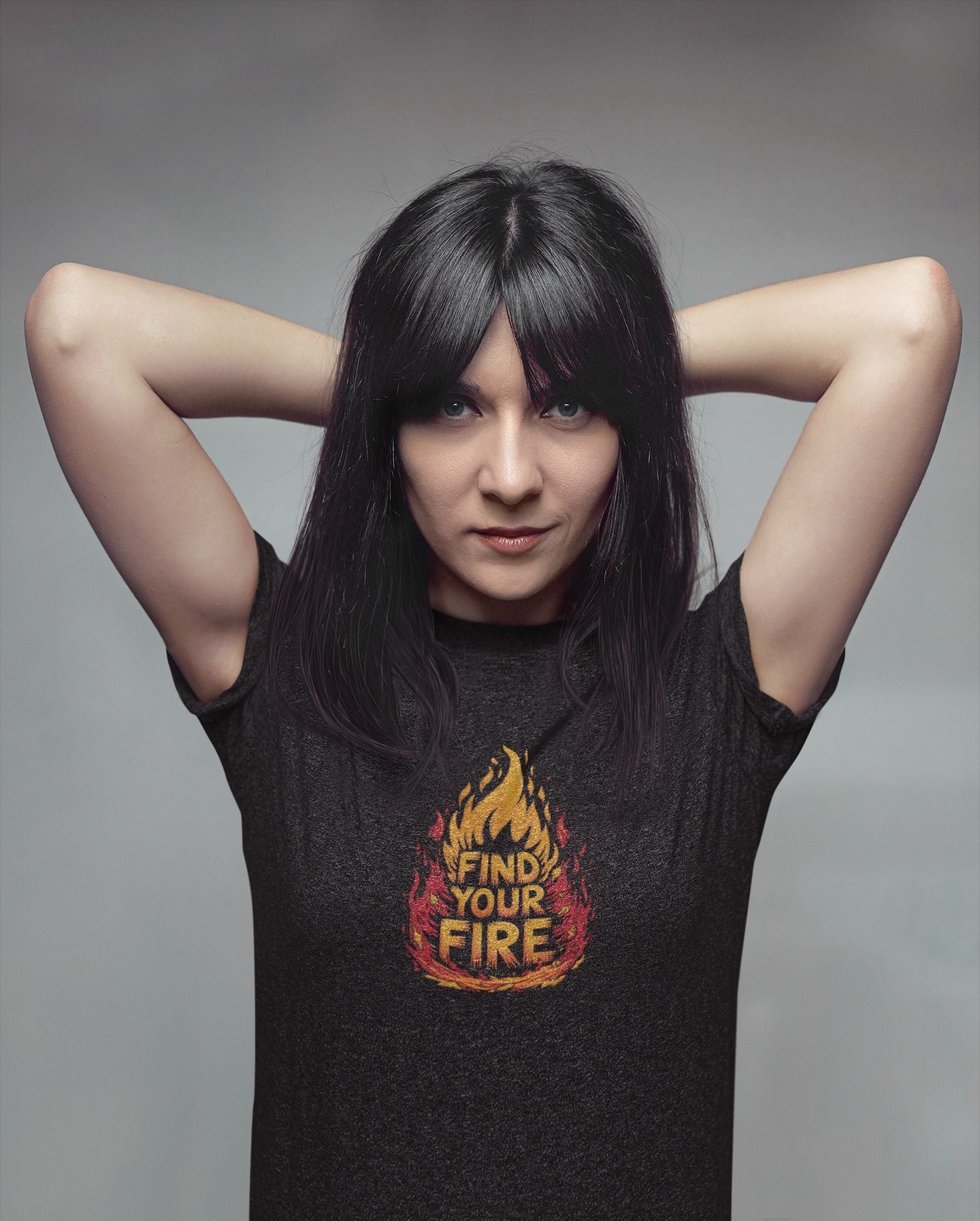 "Find Your Fire" Fiery Graphic Tee – Ignite Your Passion in Style -color - - available in USA