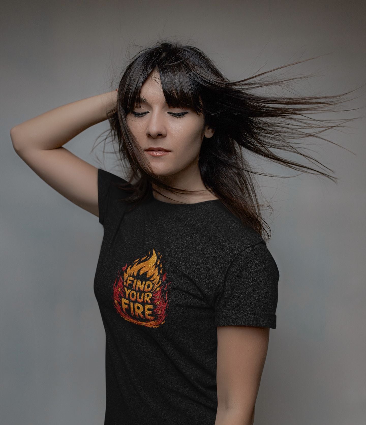 "Find Your Fire" Fiery Graphic Tee – Ignite Your Passion in Style -color - - available in USA