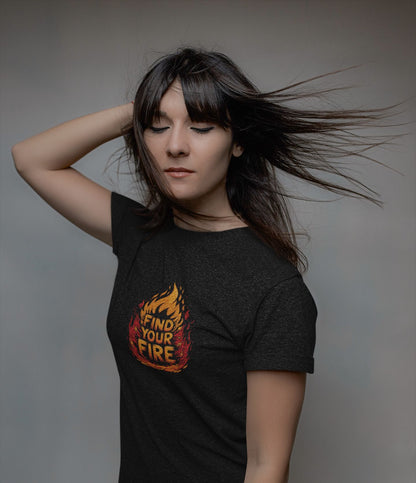 "Find Your Fire" Fiery Graphic Tee – Ignite Your Passion in Style -color - - available in USA