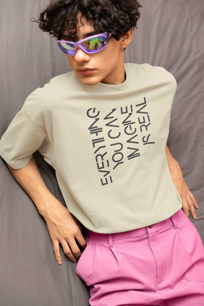 "Imagine More" Oversized Boxy Tee – Where Creativity Meets Comfort -color - - available in USA