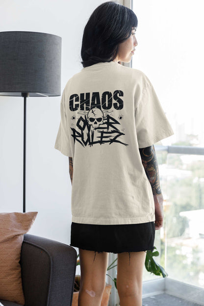 "CHAoS Over RULEz" Oversized Boxy Tee – Where Disorder Meets Style -color - - available in USA