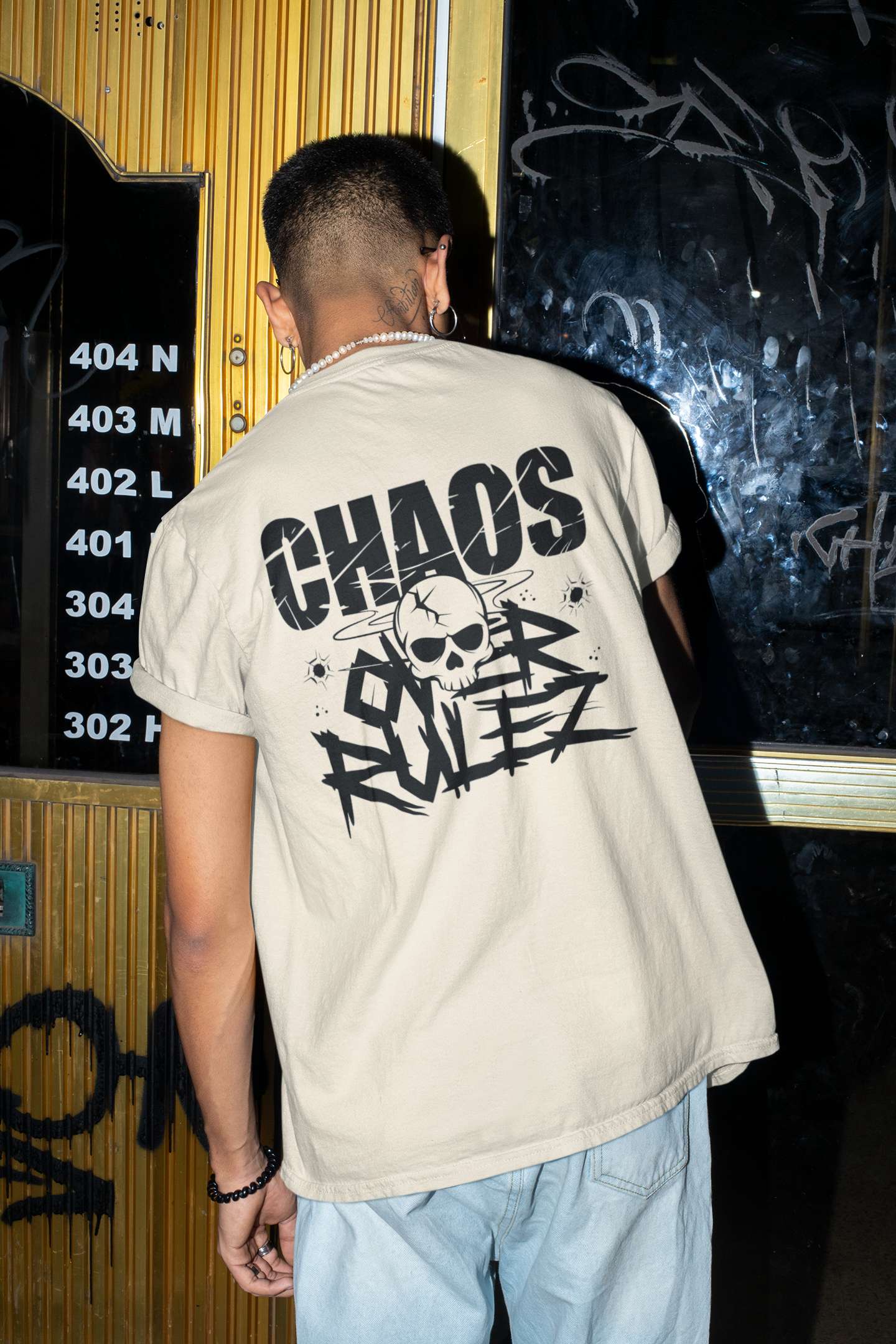 "CHAoS Over RULEz" Oversized Boxy Tee – Where Disorder Meets Style -color - - available in USA