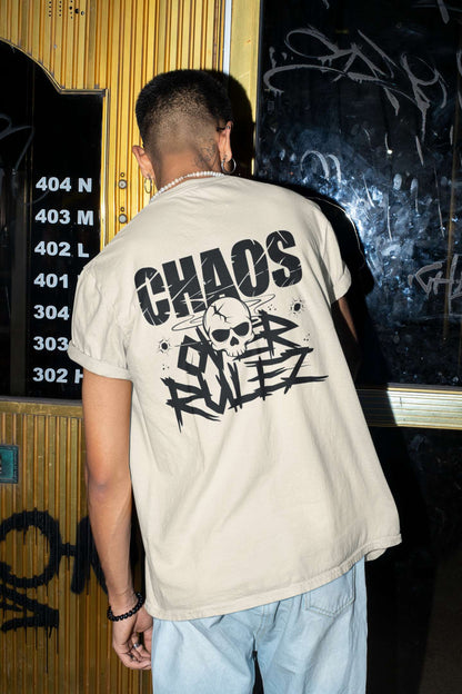"CHAoS Over RULEz" Oversized Boxy Tee – Where Disorder Meets Style -color - - available in USA