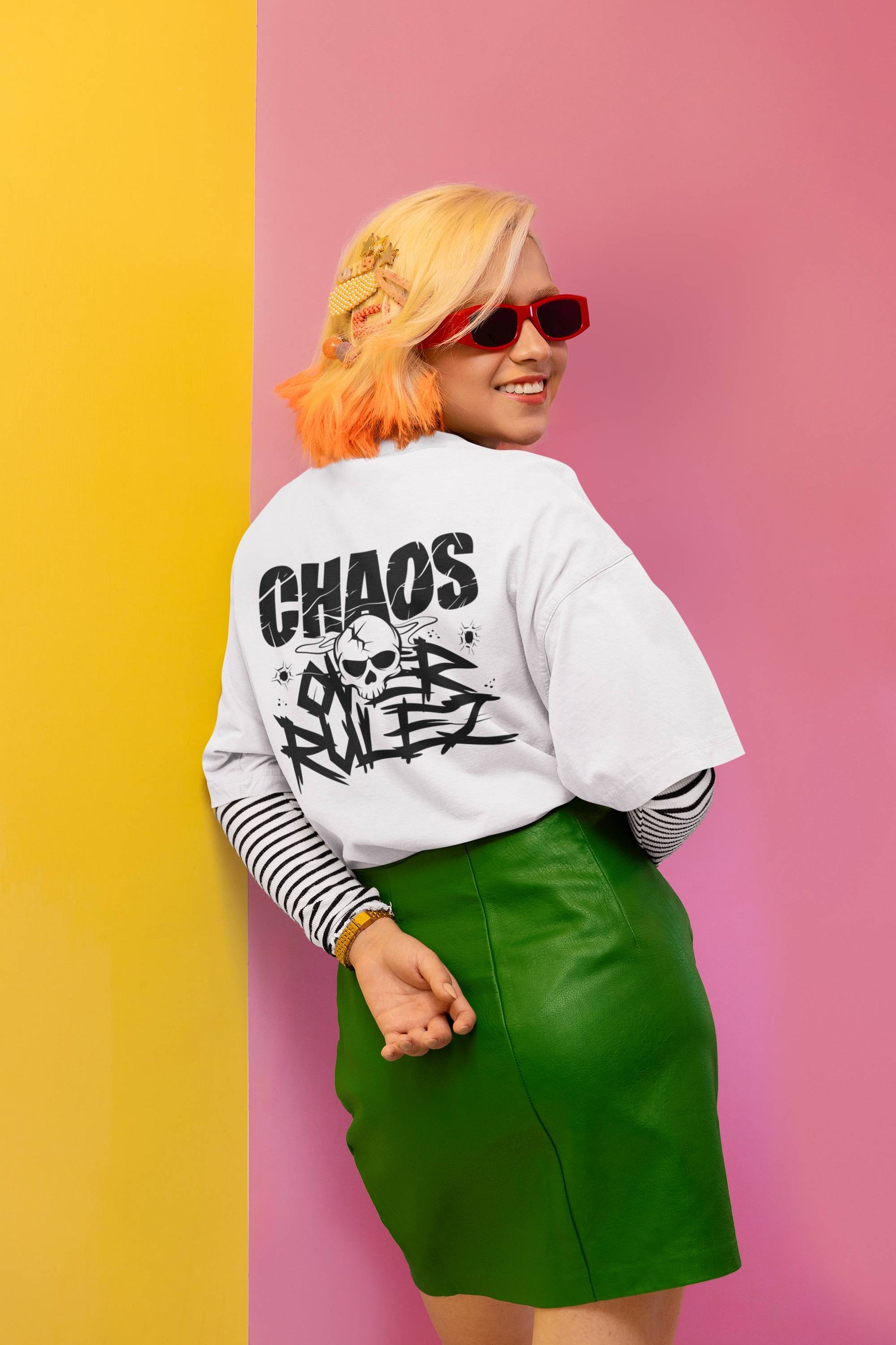 "CHAoS Over RULEz" Oversized Boxy Tee – Where Disorder Meets Style -color - - available in USA
