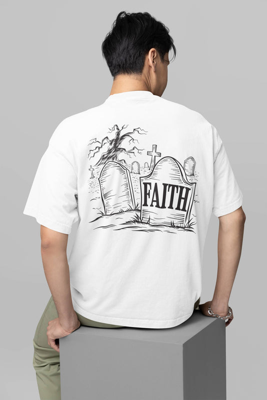 "Faith in the Shadows" Oversized Boxy Tee – Wear Your Edge with Confidence -color - - available in USA