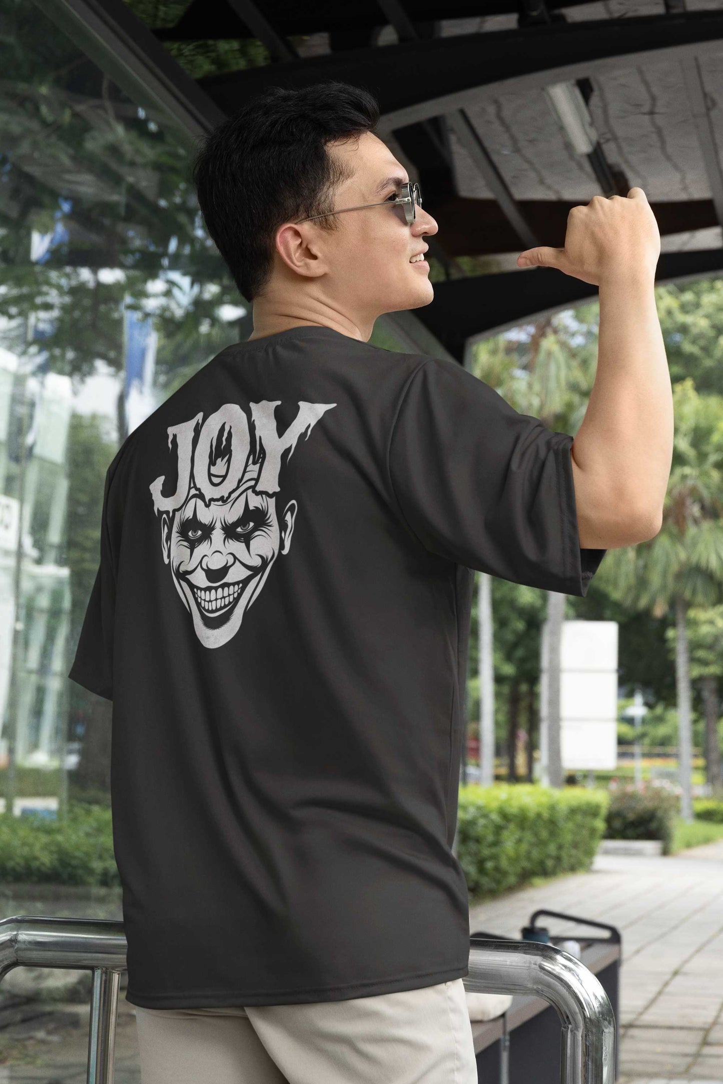 "Twisted Joy" Oversized Boxy Tee – Where Playful Meets Sinister -color - - available in USA