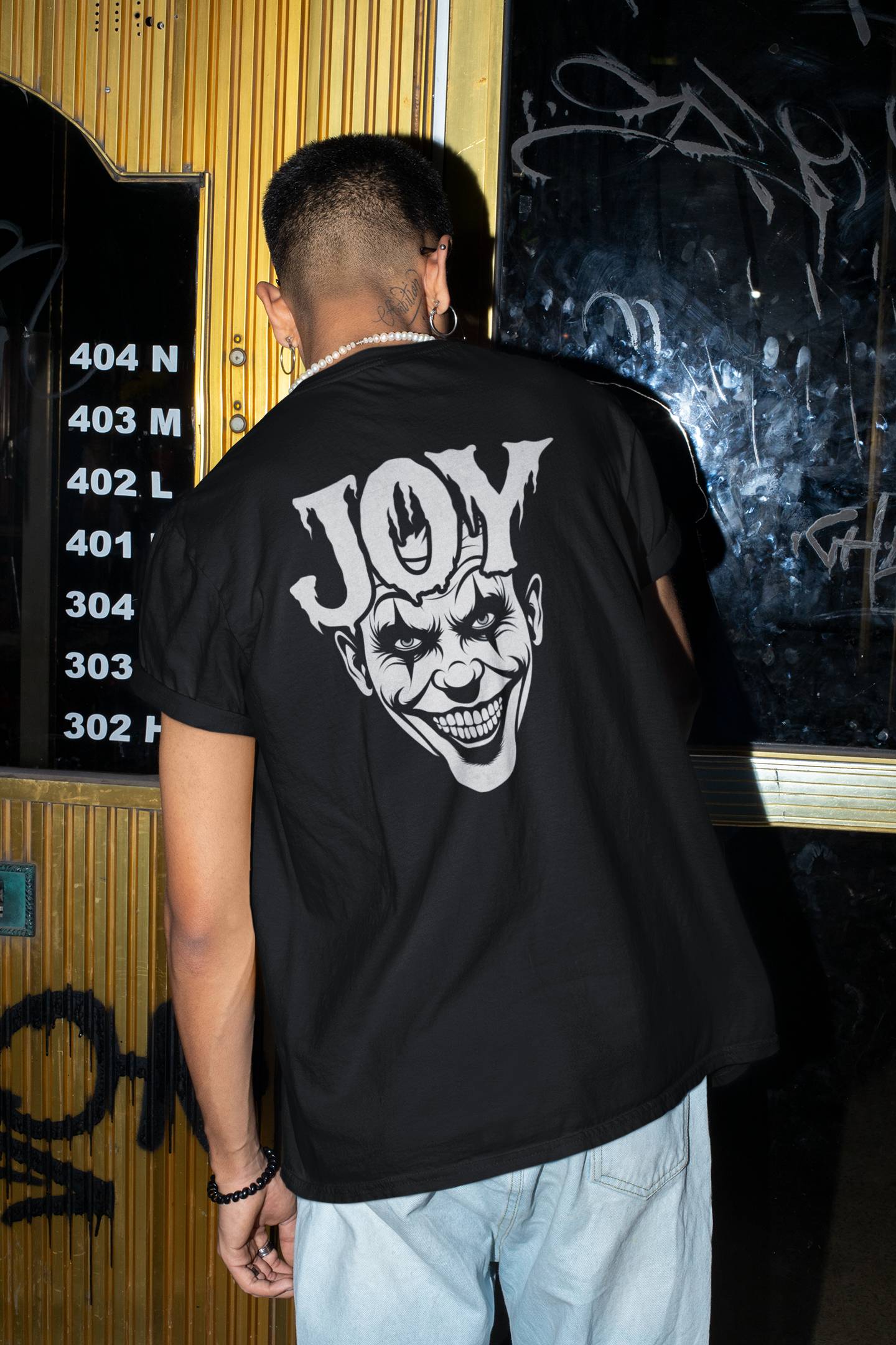 "Twisted Joy" Oversized Boxy Tee – Where Playful Meets Sinister -color - - available in USA