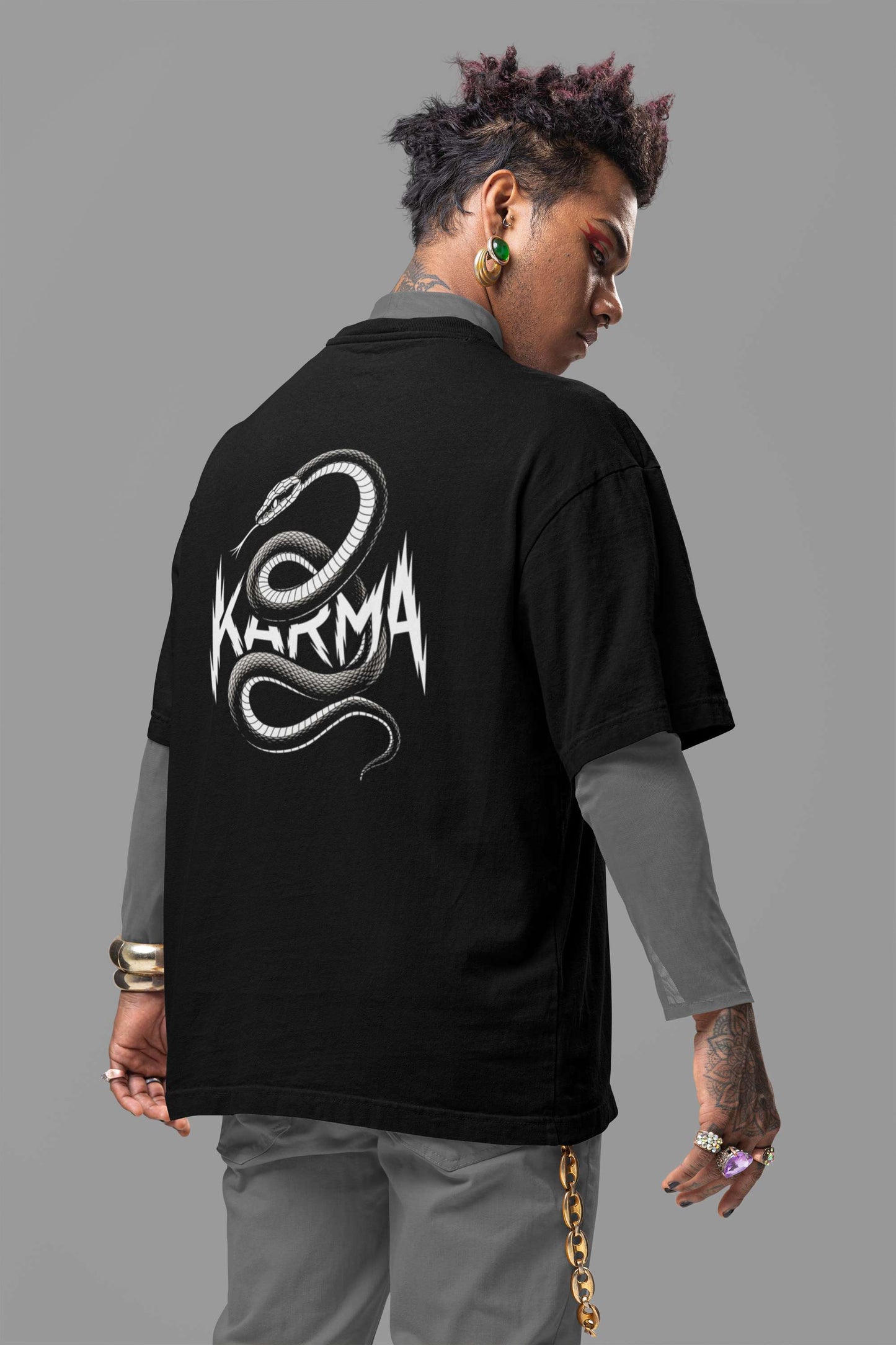 "KARMA" Oversized Boxy Tee – Strike with Style -color - - available in USA