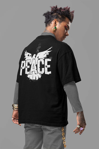 "Shattered Peace" Oversized Boxy Tee – Where Grit Meets Hope -color - - available in USA