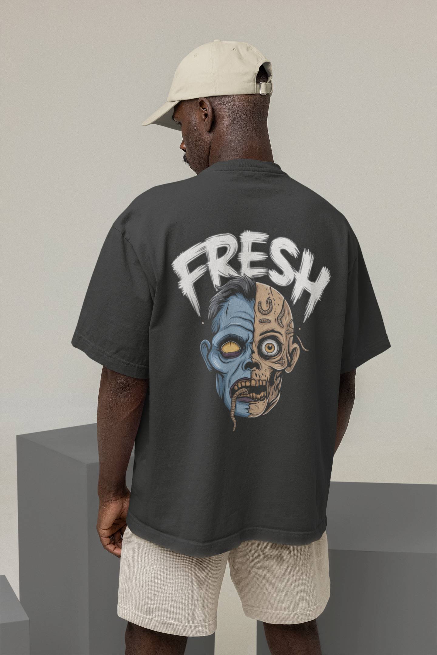 "Freshly Undead" Oversized Boxy Tee – Stay Fresh, Even in the Afterlife -color - - available in USA