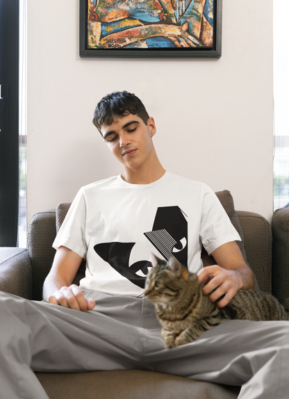 "Abstract Cat" Classic Unisex Tee – Sleek, Simple, and Seriously Cool -color - - available in USA