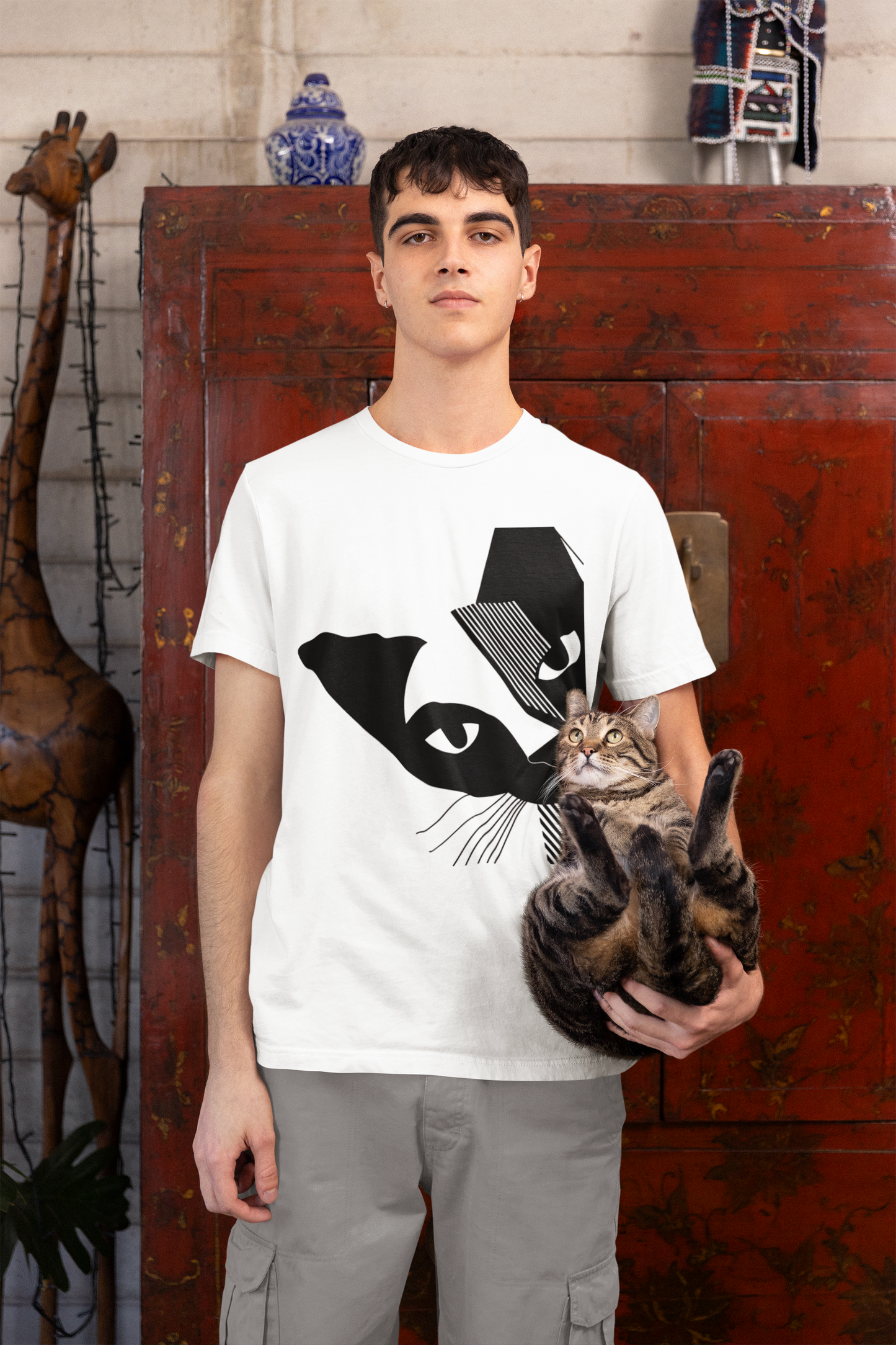 "Abstract Cat" Classic Unisex Tee – Sleek, Simple, and Seriously Cool -color - - available in USA