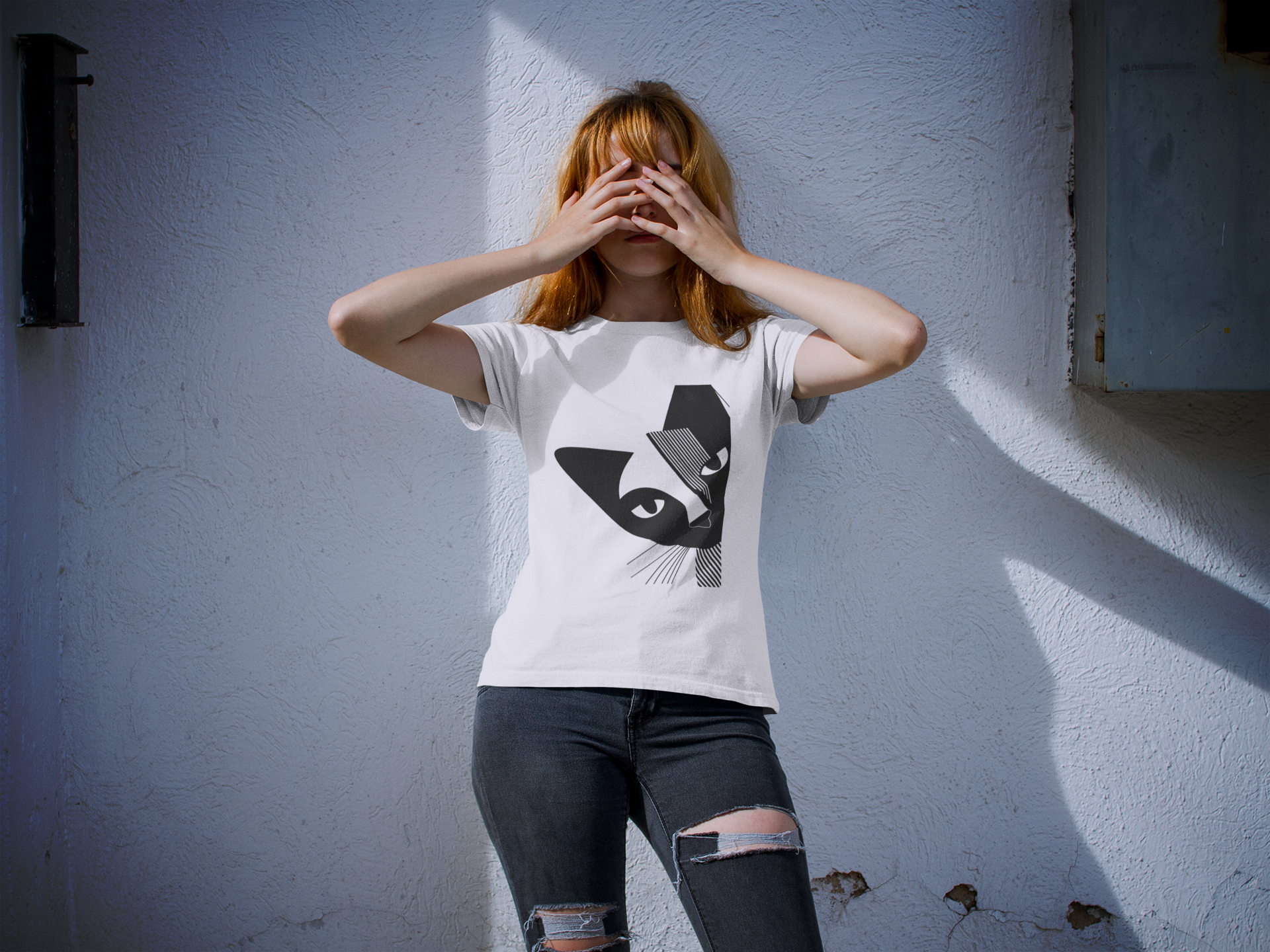 "Abstract Cat" Classic Unisex Tee – Sleek, Simple, and Seriously Cool -color - - available in USA