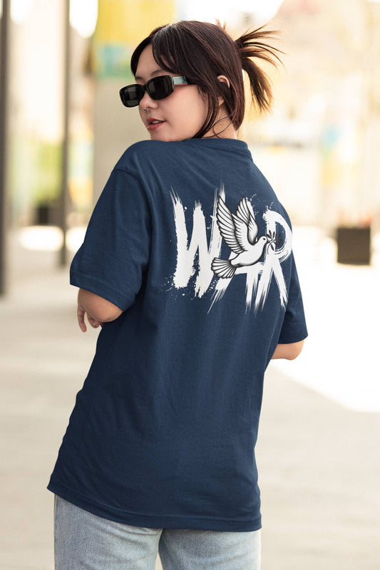 "War & Peace" Oversized Boxy Tee – Balance Chaos with Grace -color - - available in USA