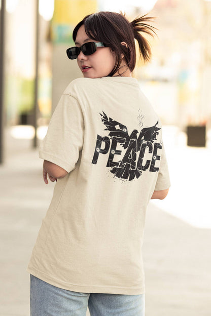 "Shattered Peace" Oversized Boxy Tee – Where Grit Meets Hope -color - - available in USA