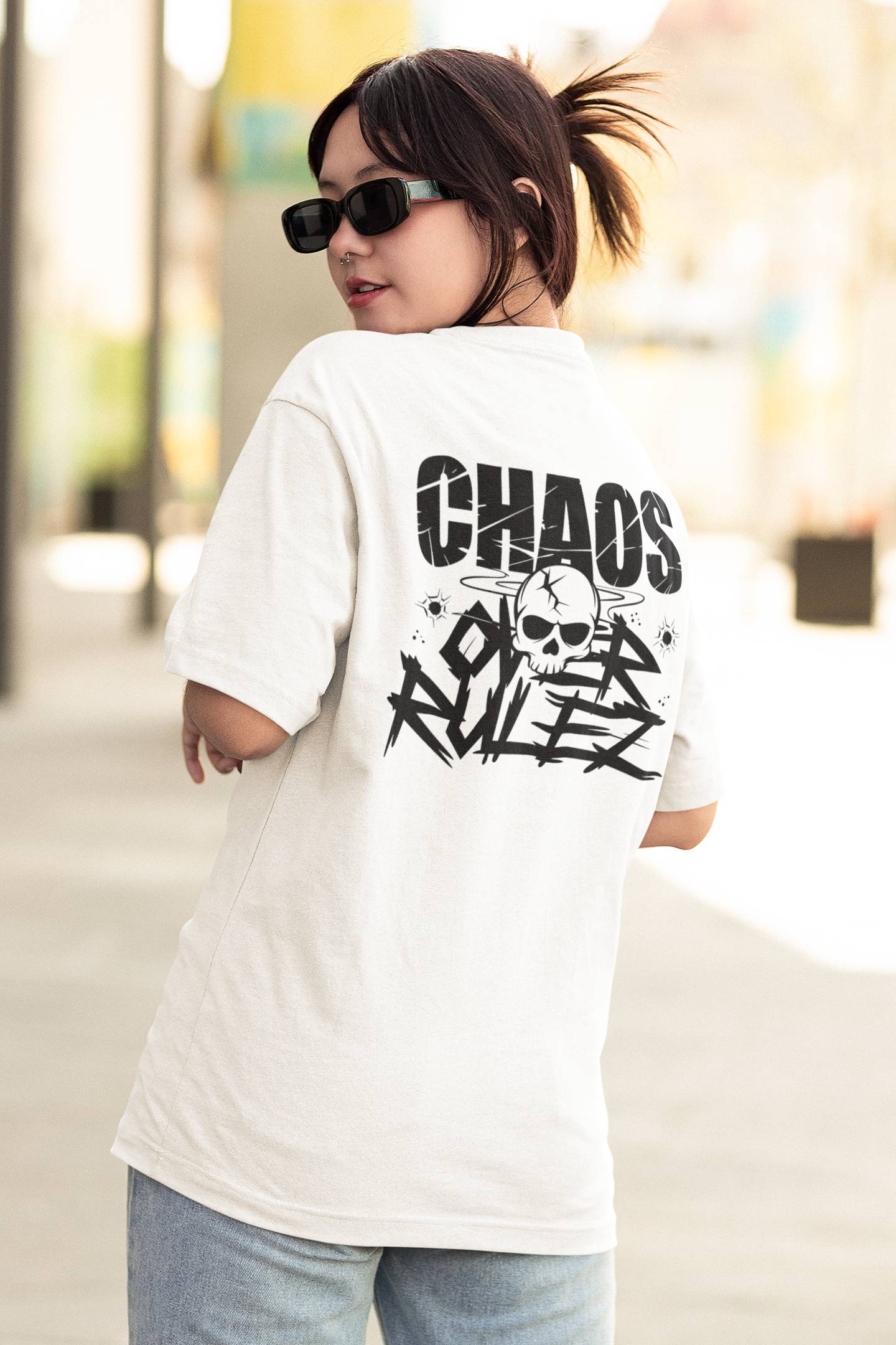 "CHAoS Over RULEz" Oversized Boxy Tee – Where Disorder Meets Style -color - - available in USA